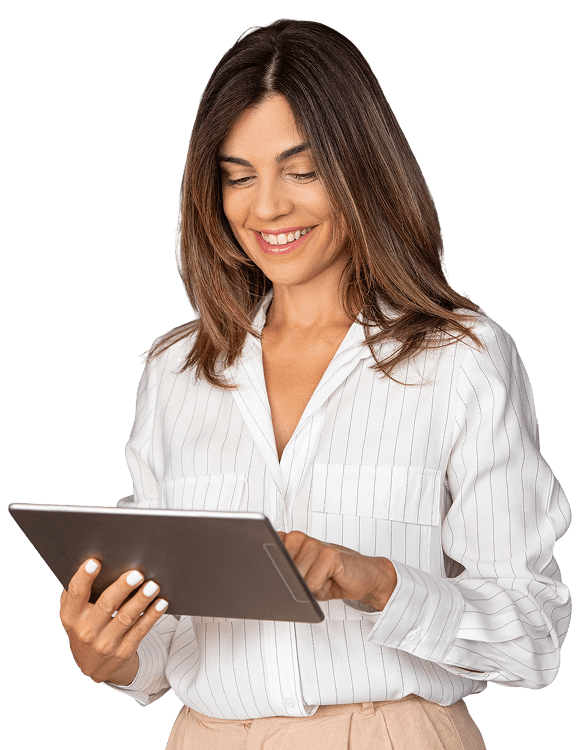 A woman reading personal certificate of deposit documents